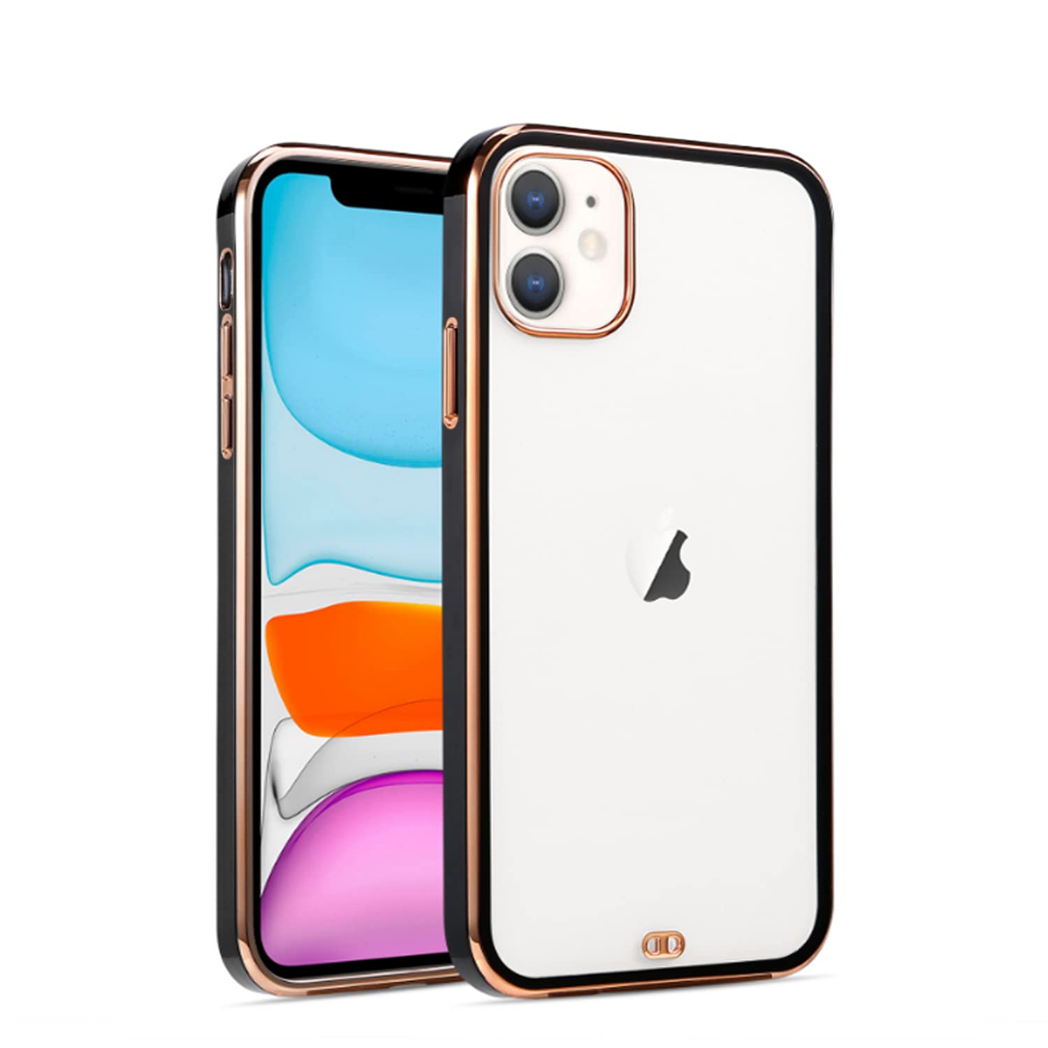 Pikkme iPhone 11  Chrome Back Cover (Black)