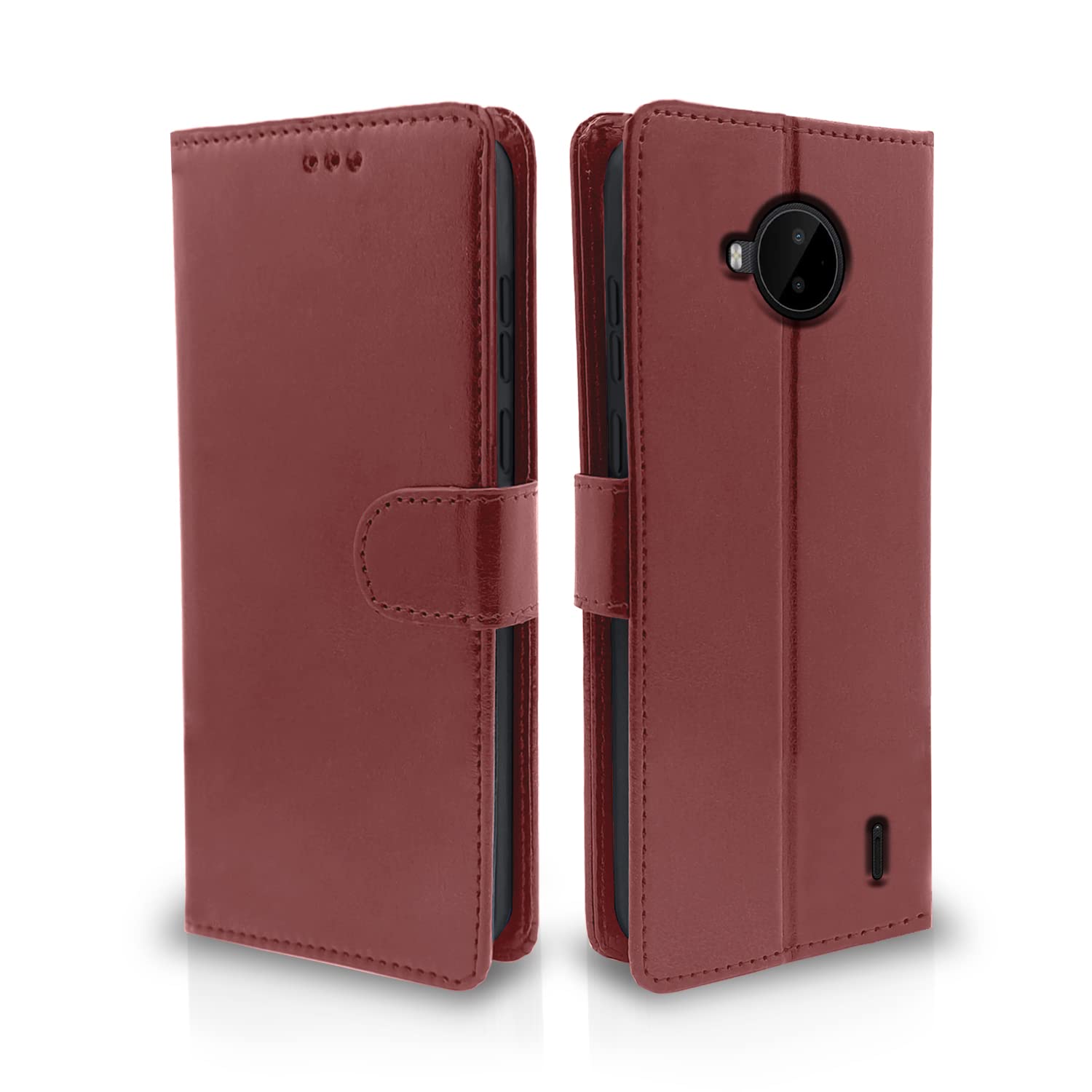 Pikkme Nokia C20 Plus Vintage Flip Cover (Brown)