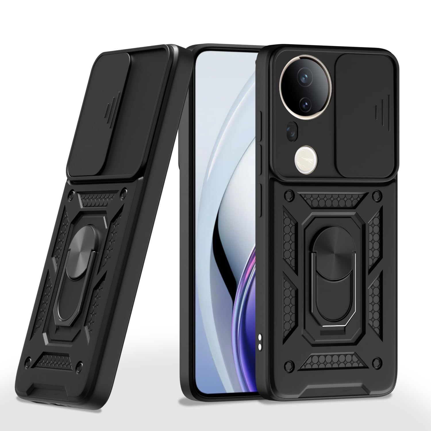 Pikkme Vivo T4 Ultra 5G D10 Tough Armor Back Cover (Black)