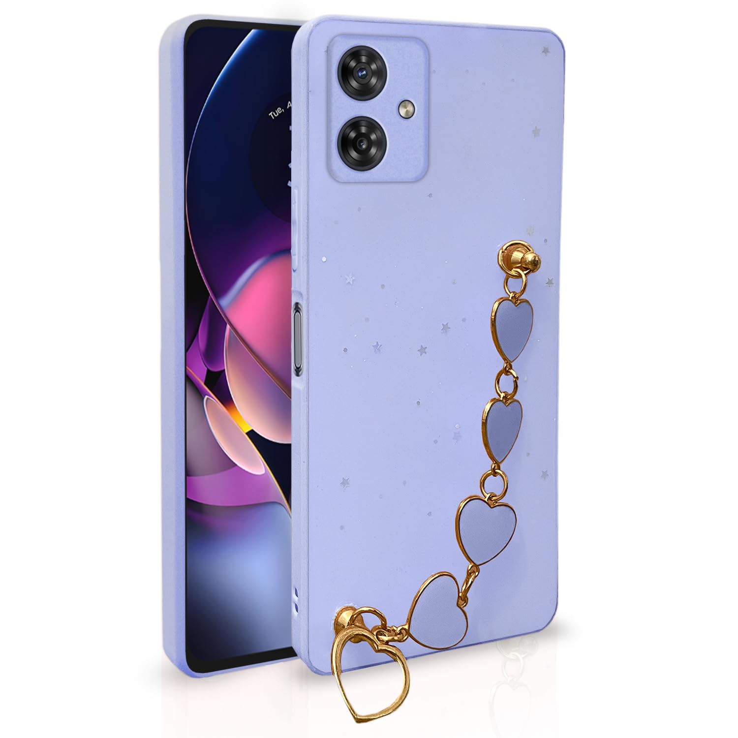 Pikkme purple Chain mobile back cover for Moto G54/G64 5G