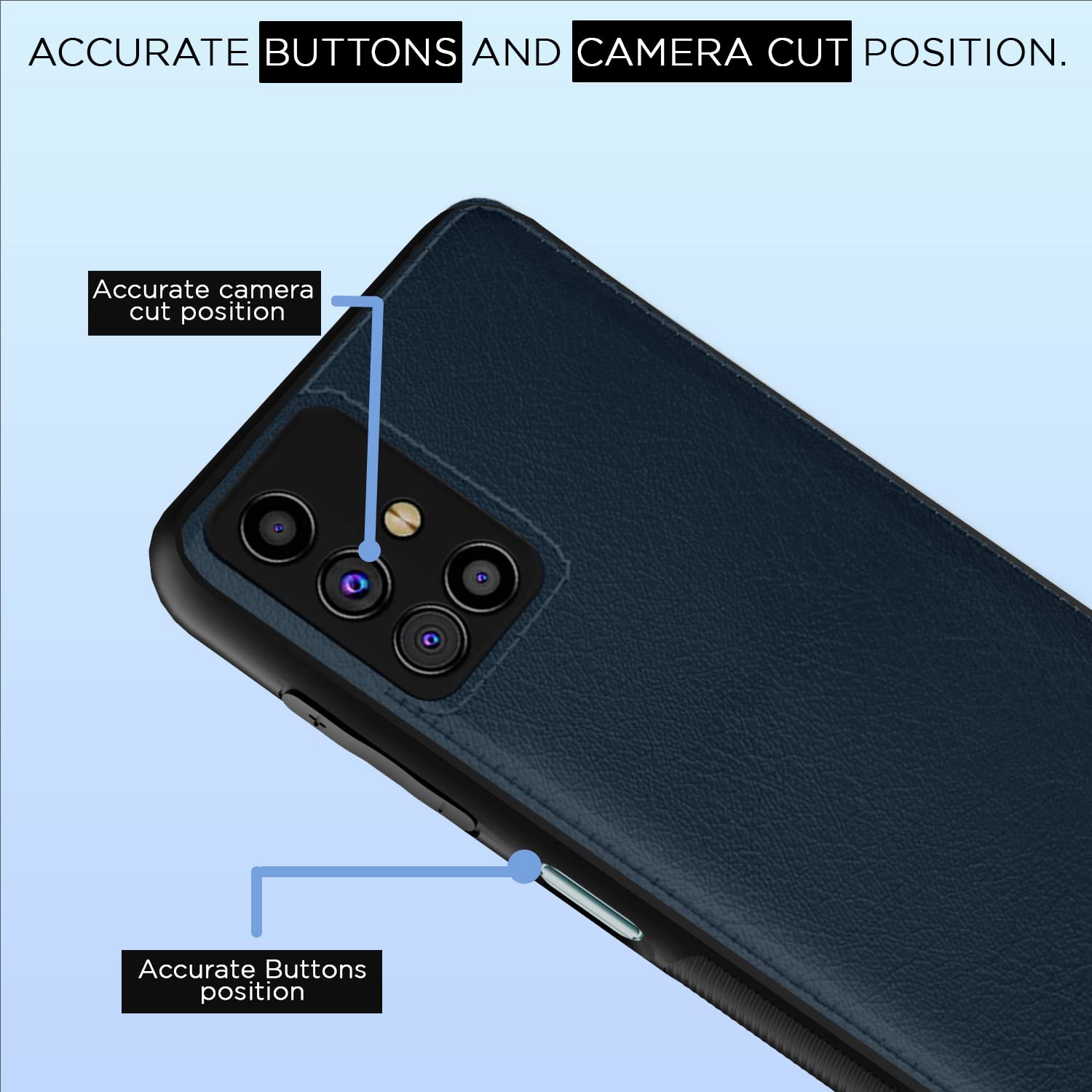Samsung M31s Leather back cover in blue by Pikkme – photo 6