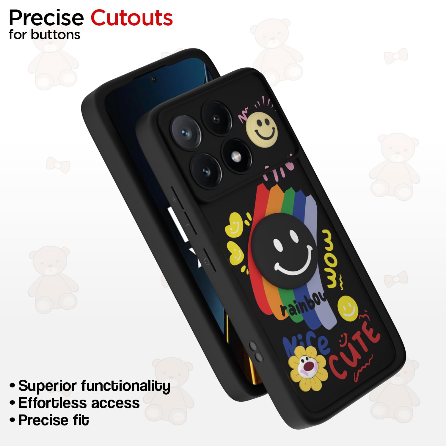 Poco X6 Pro 5G mobile cover in black by Pikkme – photo 6