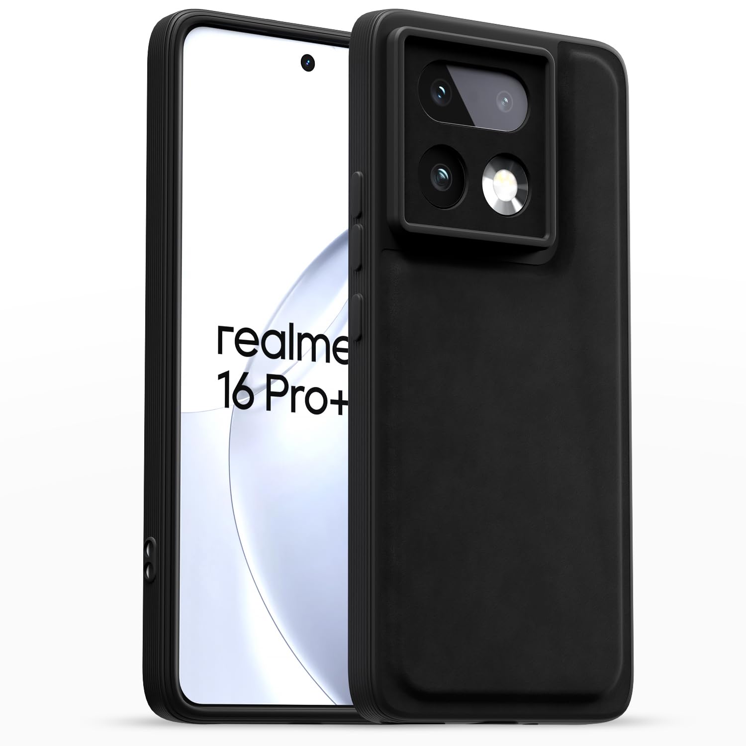 Pikkme black Leather back cover for Realme 16 Pro Plus 5G