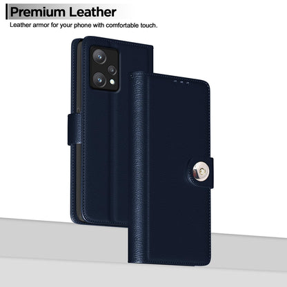 Realme 9 Pro Button mobile flip cover in blue by Pikkme – photo 2