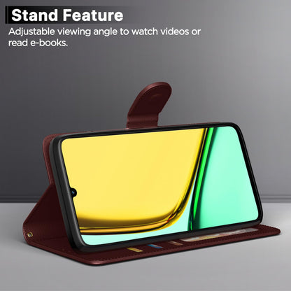 Pikkme Realme C61 / Realme Narzo N61 Vintage Flip Cover| Brown