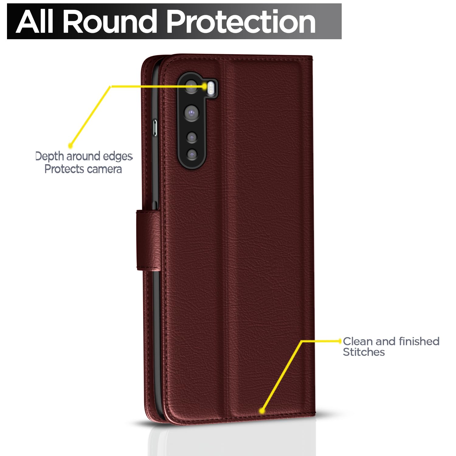 Pikkme OnePlus Nord Wallet brown mobile flip cover – photo 4