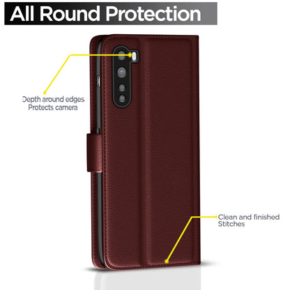Pikkme OnePlus Nord Wallet brown mobile flip cover – photo 4