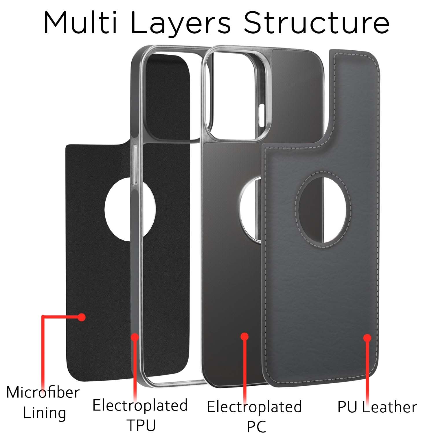 Chrome gray Leatherback mobile back cover for iPhone 13 Pro Max – Pikkme – photo 3
