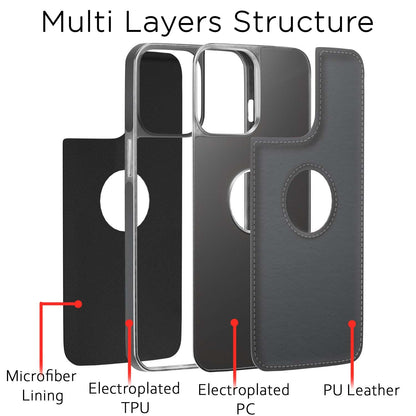 Chrome gray Leatherback mobile back cover for iPhone 13 Pro Max – Pikkme – photo 3