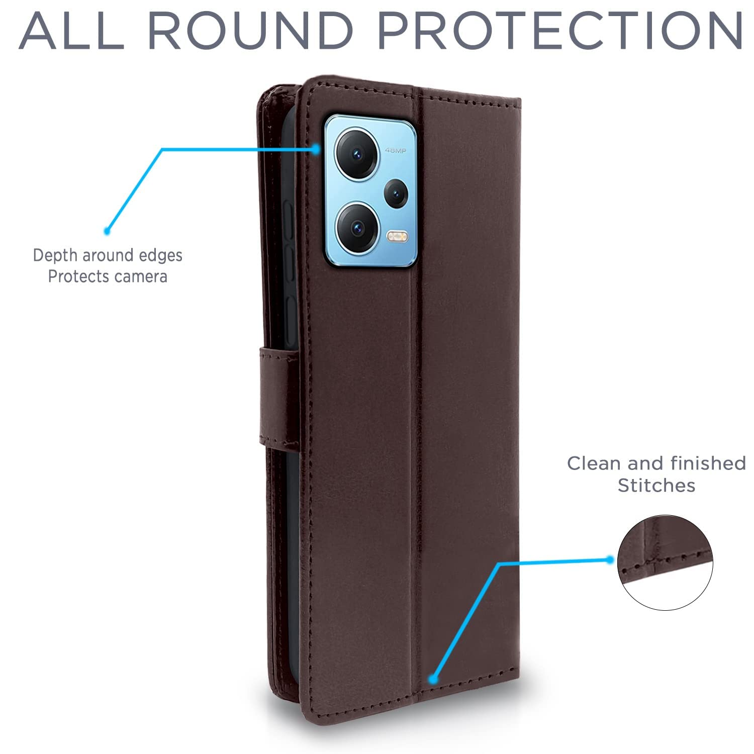 Poco X5/Redmi Note 12 5G Wallet flip cover in coffee by Pikkme – photo 4