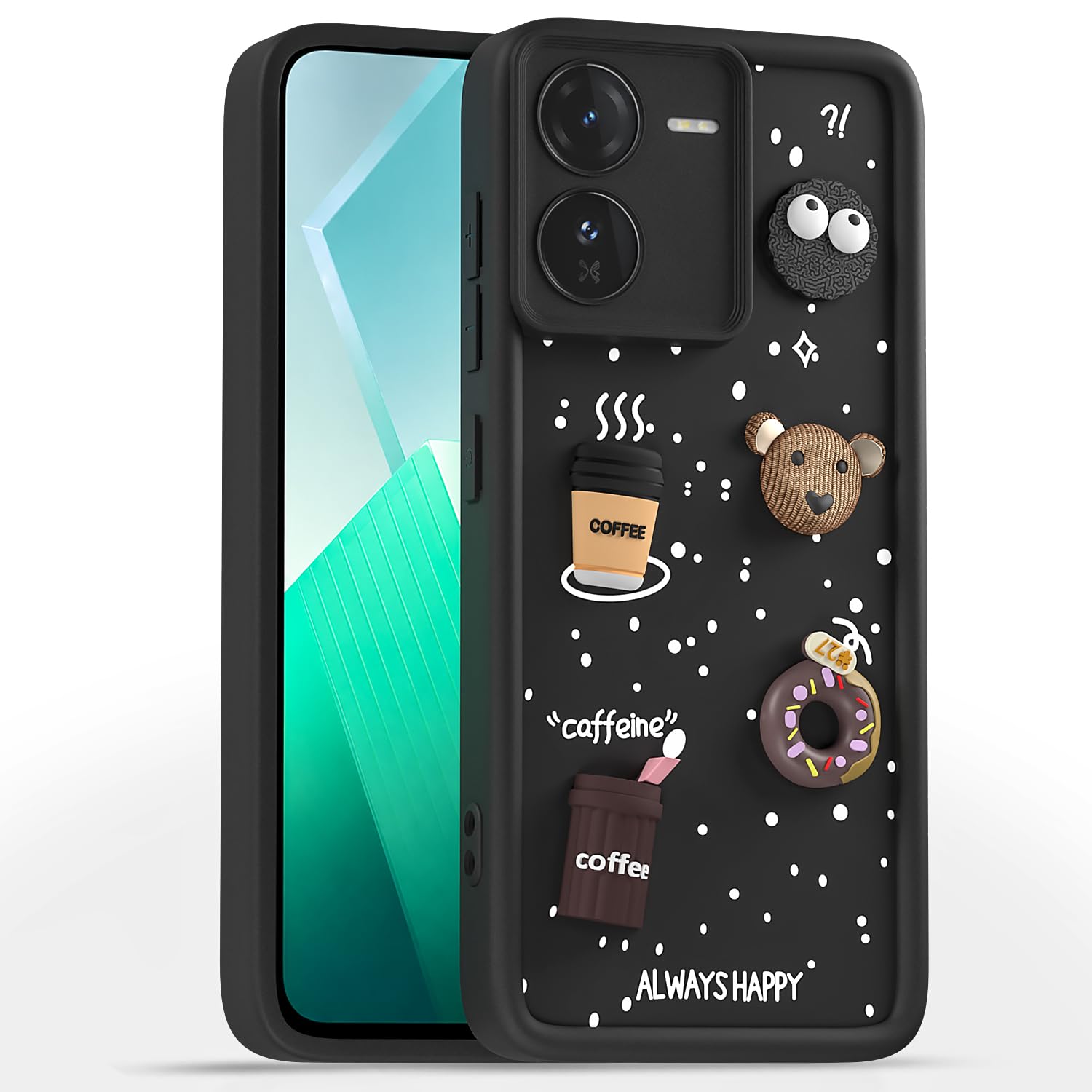 Pikkme black Silicone phone cover for iQOO Z9 5G/3D