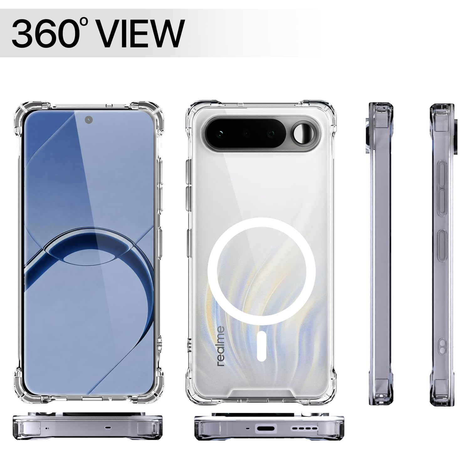 Realme 16 5G mobile back cover in transparent mag-safe by Pikkme – photo 7