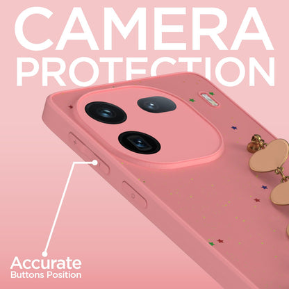 Pikkme iQOO 12 5G Sparkling Soft TPU Chain Back Cover (Pink)