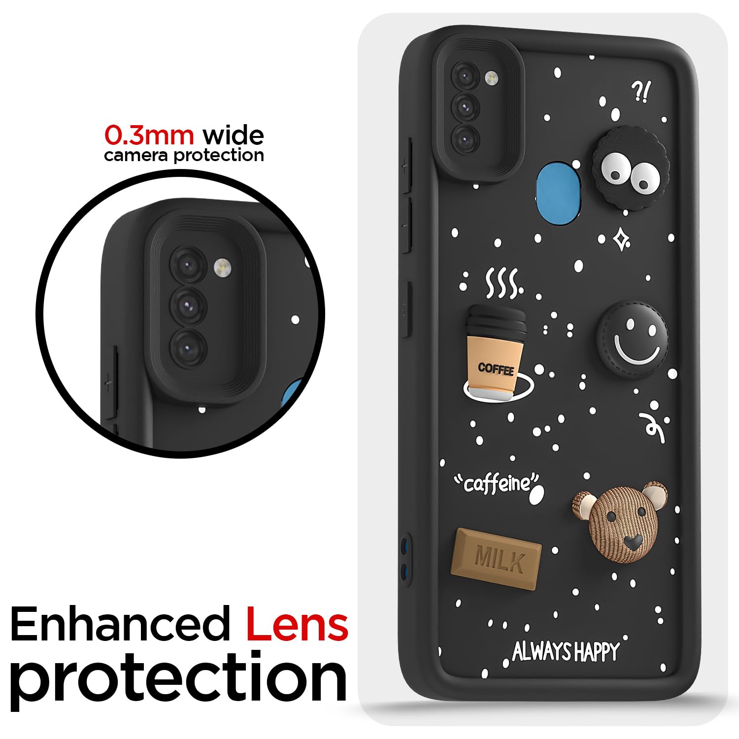 Samsung M11/3D Silicone back cover in black by Pikkme – photo 5