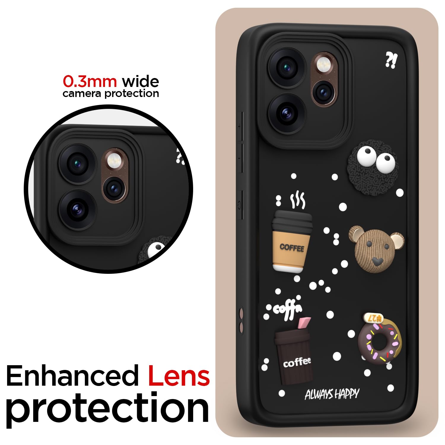 Pikkme Oppo Reno 15 Pro Mini 5G/3D black mobile back cover – photo 5