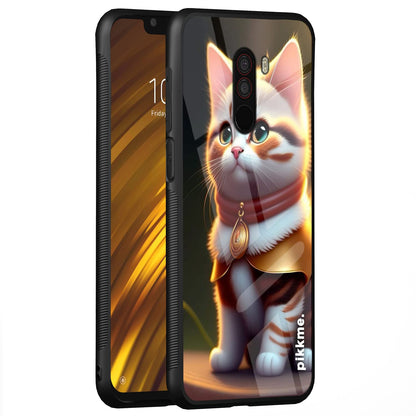 Pikkme Cat mobile back cover for Poco F1