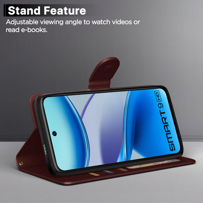 Pikkme Infinix Smart 9 HD Vintage Flip Cover (Brown)