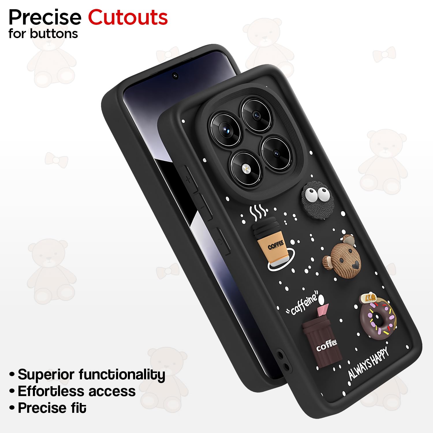 Redmi Note 14 Pro 5G/3D mobile cover in black by Pikkme – photo 6