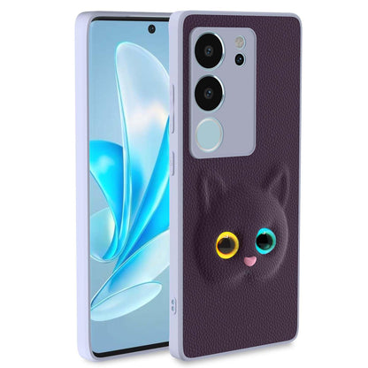 Pikkme Vivo V29 5G Kitty Back Cover (Purple)