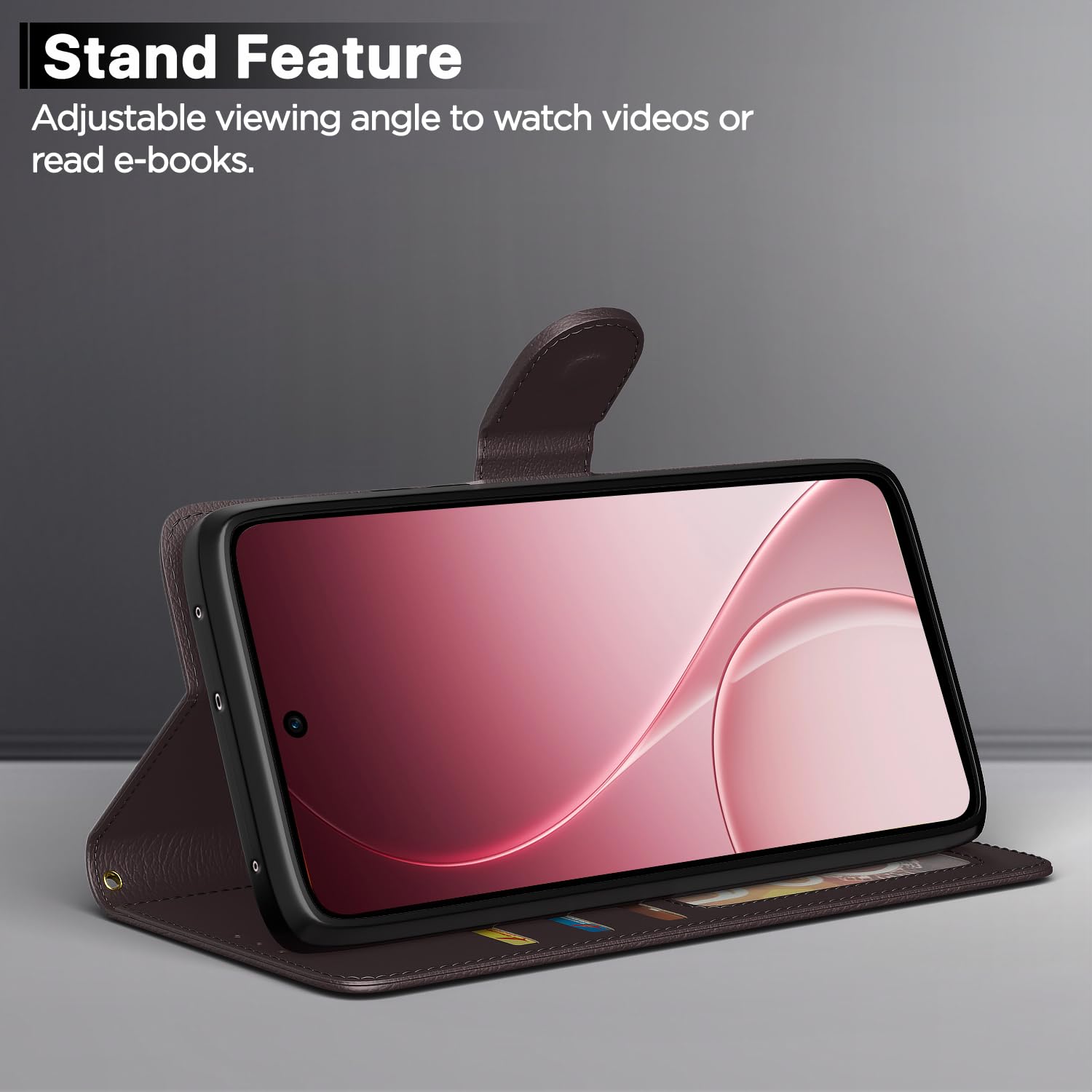 Pikkme coffee wallet flip cover for Oppo Reno 15C 5G – photo 3