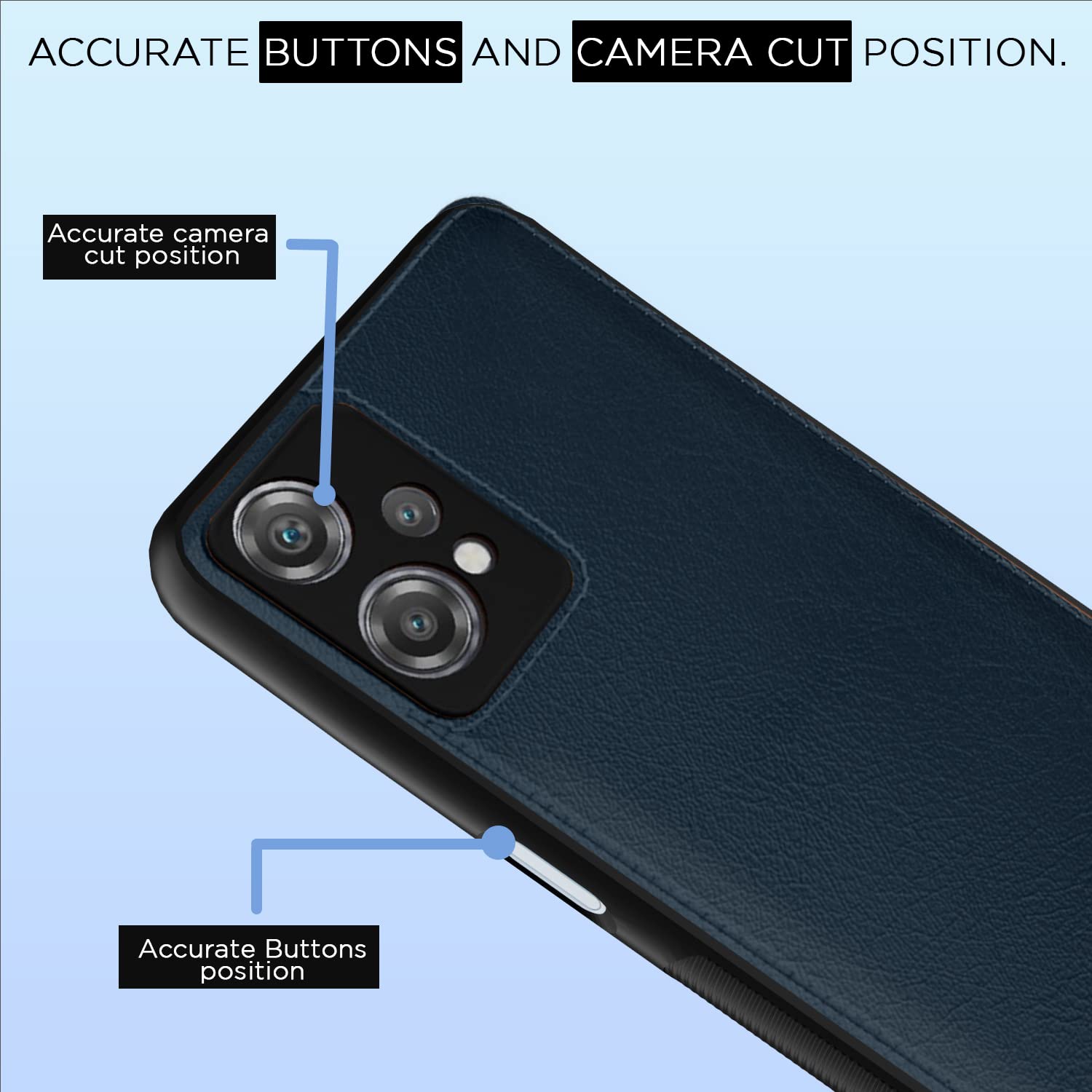 Pikkme Oneplus Nord Ce 2 Lite 5G Leatherback Back Case | Blue