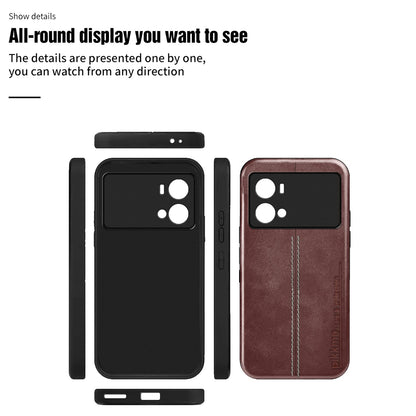 iQOO 9 5G Leather back cover in brown by Pikkme – photo 3