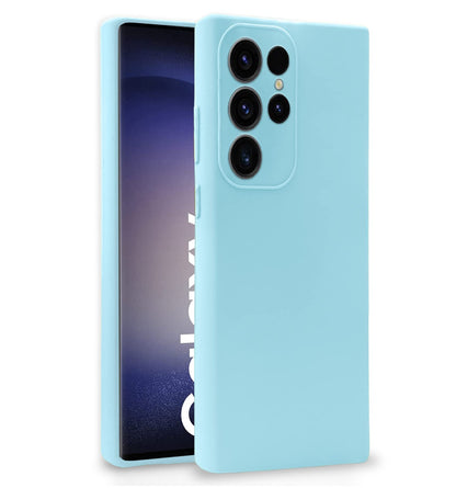 Samsung S23 Ultra 5G Soft Silicone back cover in lite blue by Pikkme