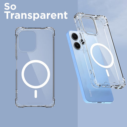 Transparent mag-safe MagSafe mobile cover for Redmi 12/Poco M6 Pro 5G – Pikkme – photo 2