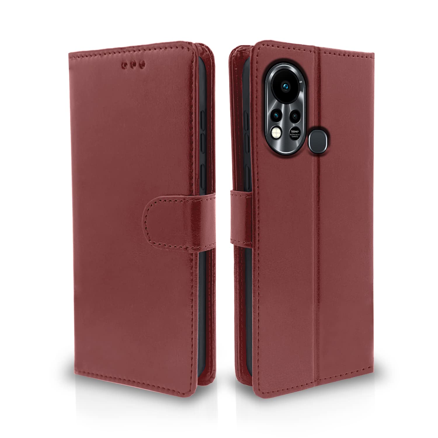 Pikkme Infinix Hot 11s brown flip cover