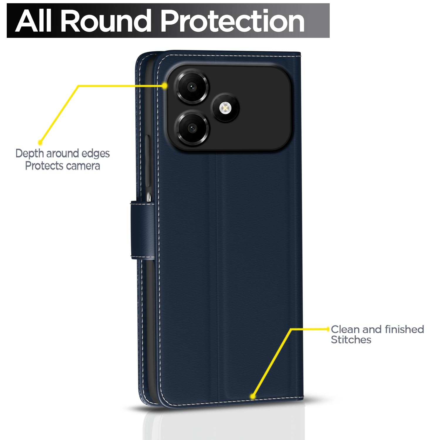 Pikkme blue Wallet flip case for Oppo A6c – photo 4