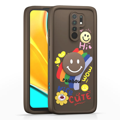 Pikkme brown Soft Silicone back cover for Redmi 9 Prime/Poco M2