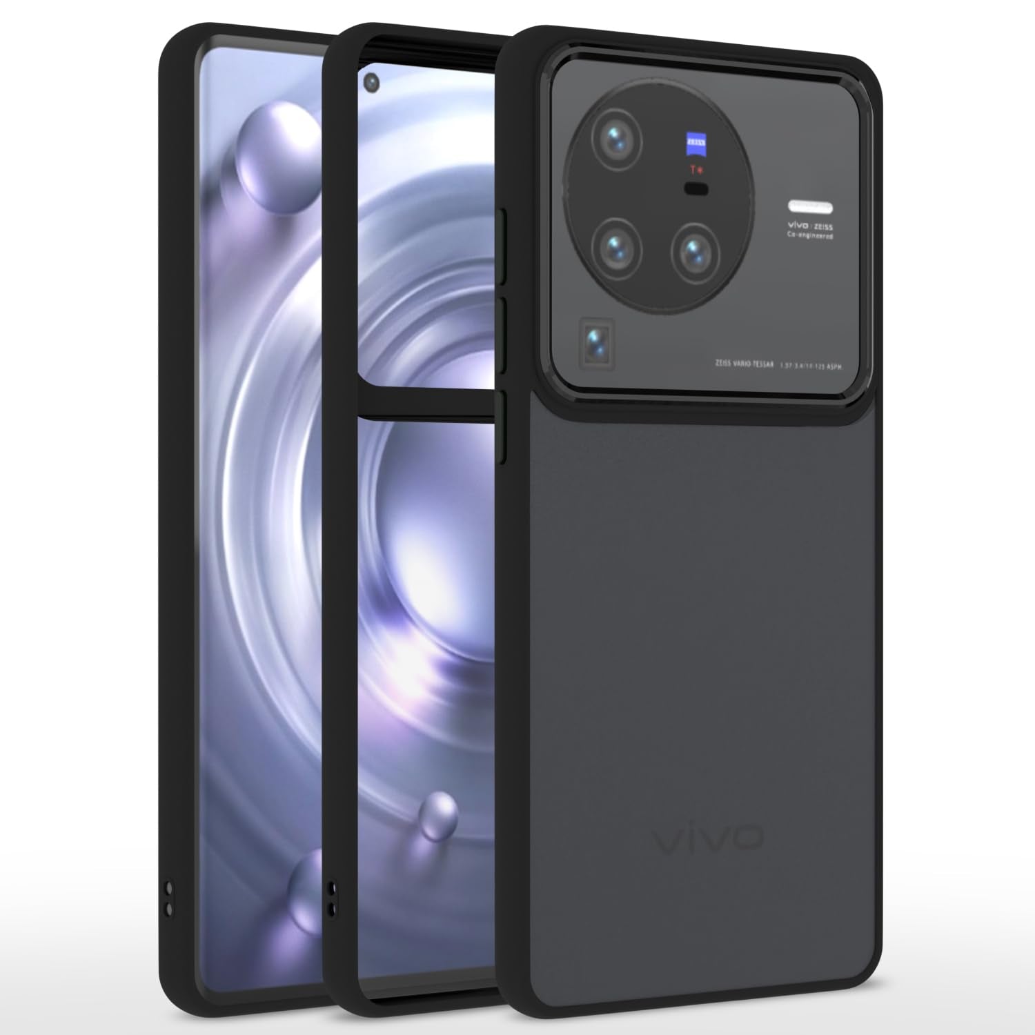 Vivo X80 Pro Chrome back cover in black by Pikkme