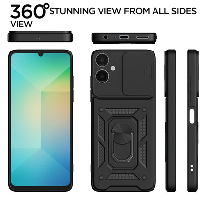 Pikkme Samsung Galaxy F06 5G / M06 5G D10 Tough Armor Back Cover (Black)