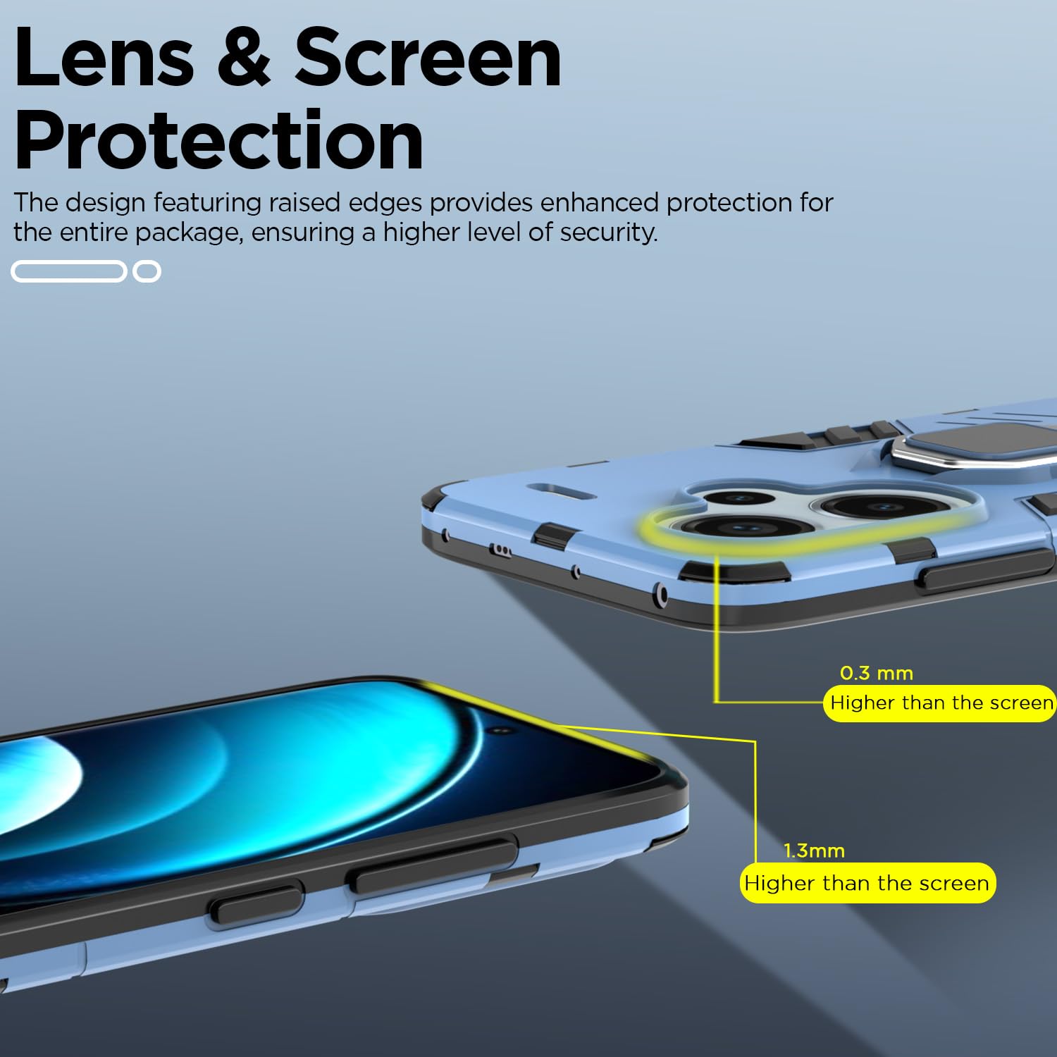 Redmi Note 13 Pro Plus 5G D5 Tough Armor back cover in blue by Pikkme – photo 2