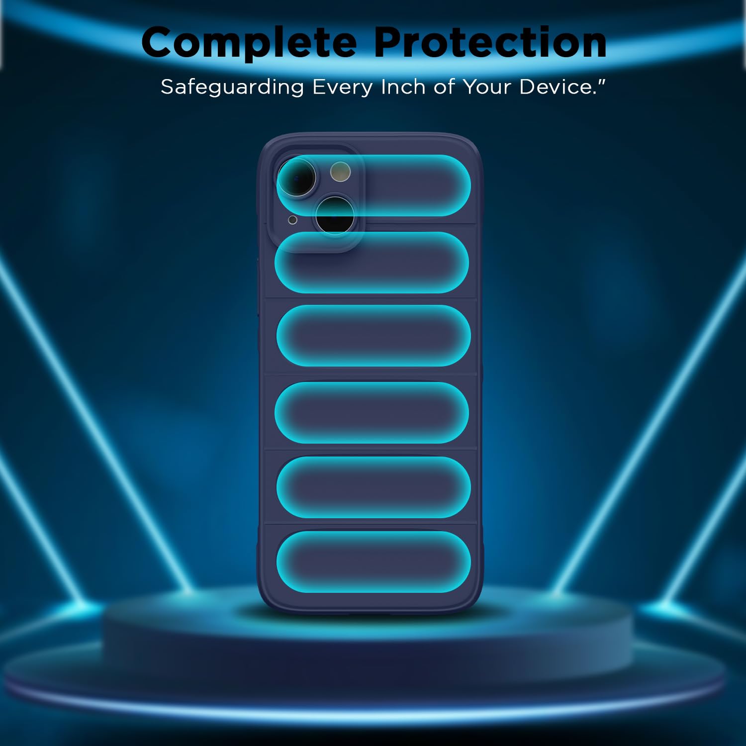 Pikkme iPhone 13 ZigZag Soft matte Liquid Silicone Back Cover (Blue)