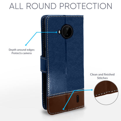 Pikkme Nokia C20 Plus Magnetic blue & brown flip case – photo 4