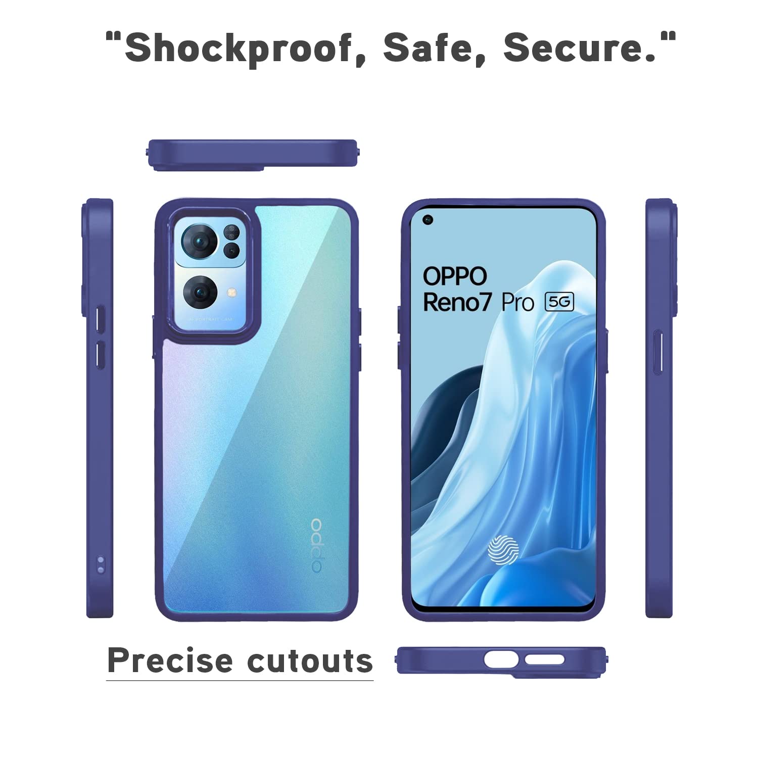 Pikkme Oppo Reno 7 Pro 5G Oppo Reno 7 Pro 5G Chrome Metal Ring Back Cover (Purple)