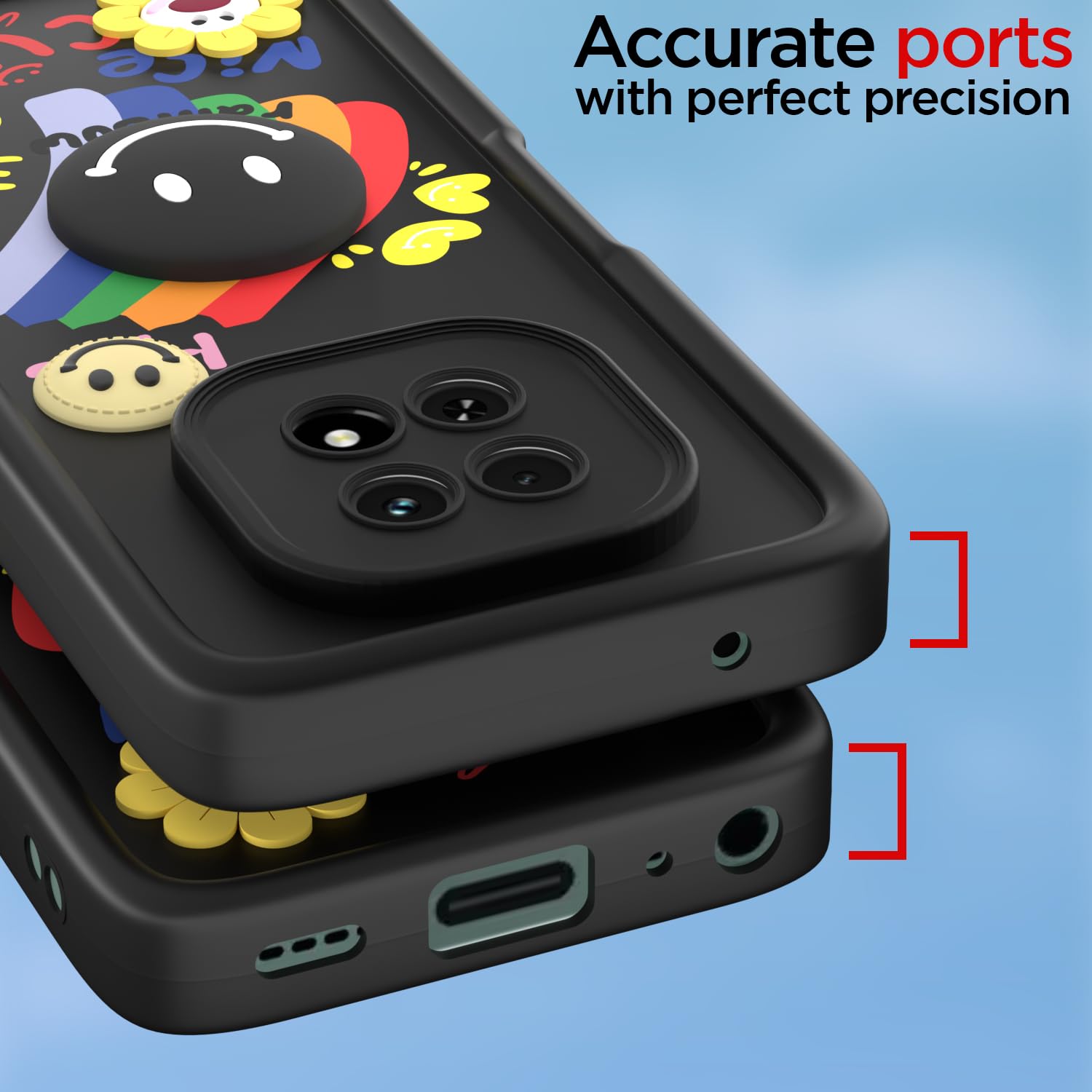 Realme C63 5G Soft Silicone mobile back cover in black by Pikkme – photo 4