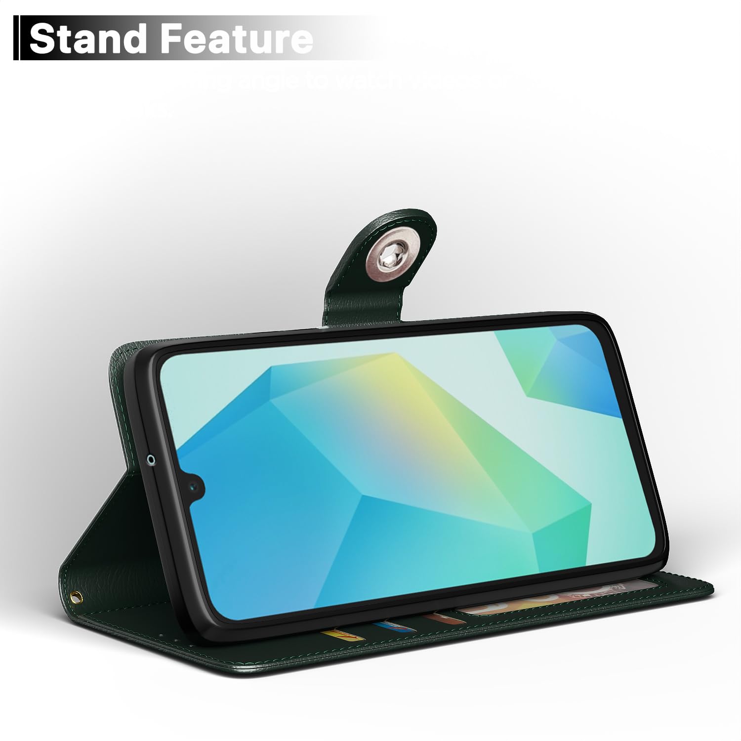 Pikkme Samsung A16 5G Button green flip case – photo 3