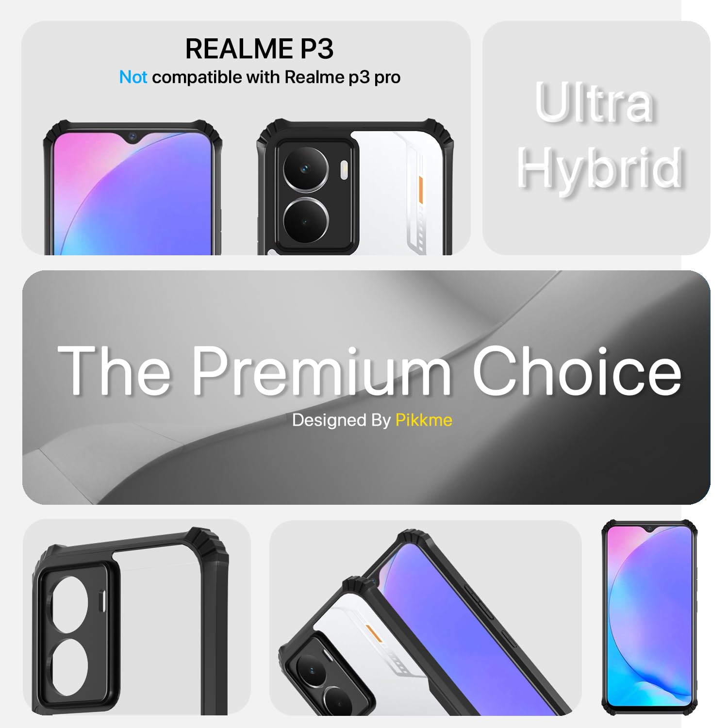 Pikkme Realme P3 5G Eagle Back Cover (Black)