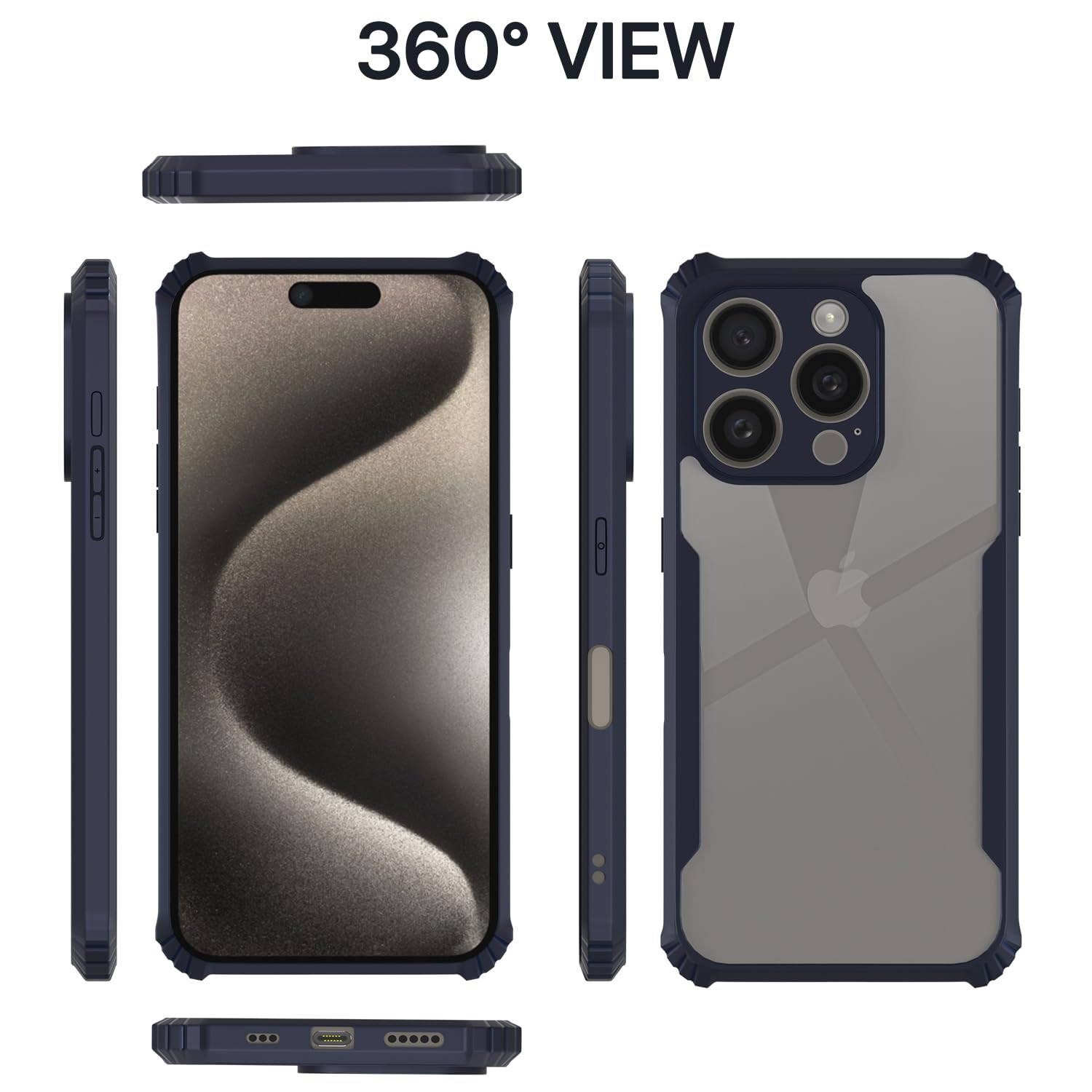 Pikkme iPhone 16 Pro Shockproof Eagle Clear Transparent Back Cover (Blue)