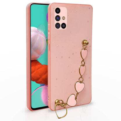 Samsung A51 Chain phone cover in pink by Pikkme
