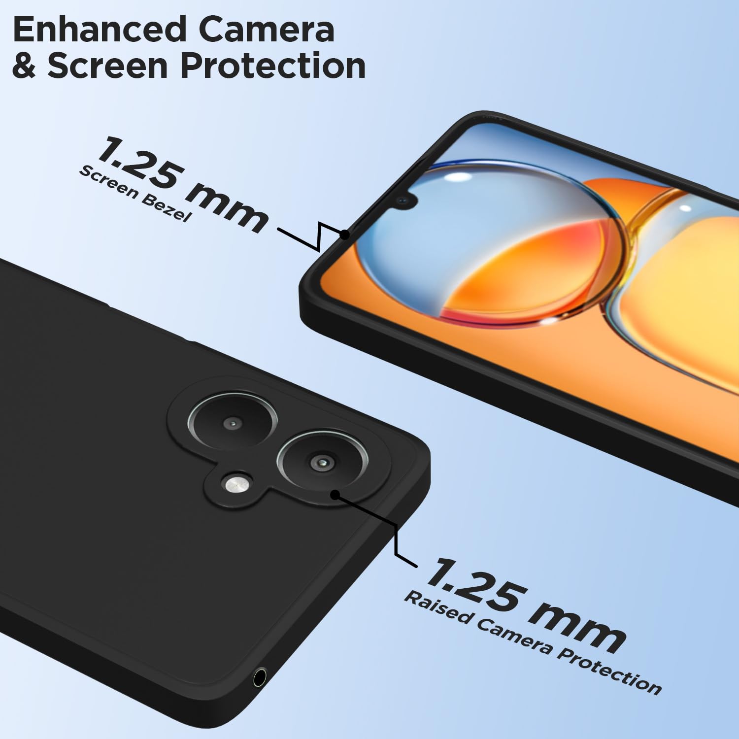 Redmi 13C 5G Matte mobile back cover in black by Pikkme – photo 6