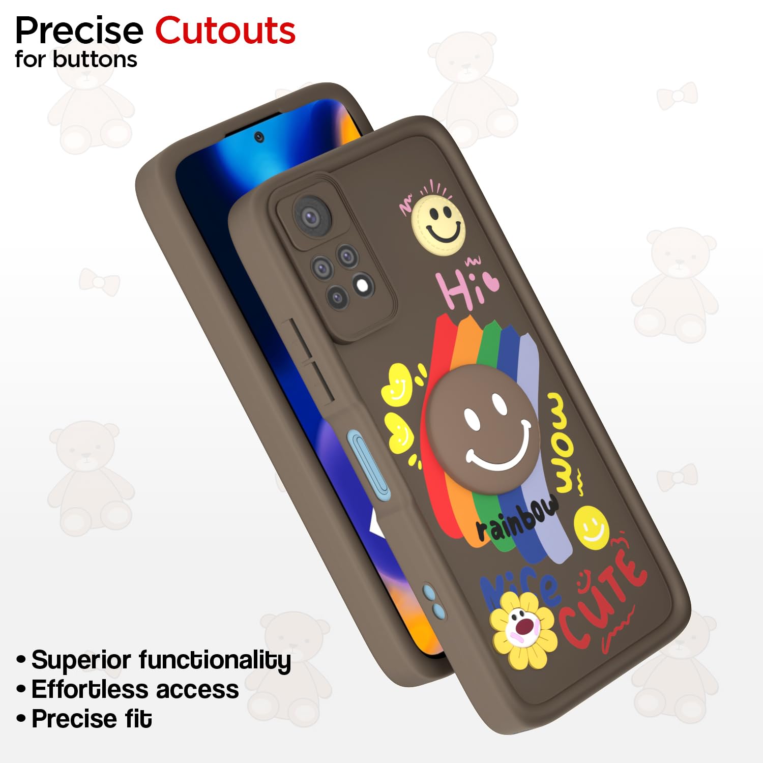 Brown Soft Silicone mobile back cover for Redmi Note 11 Pro/Note 11 Pro Plus 5G – Pikkme – photo 6