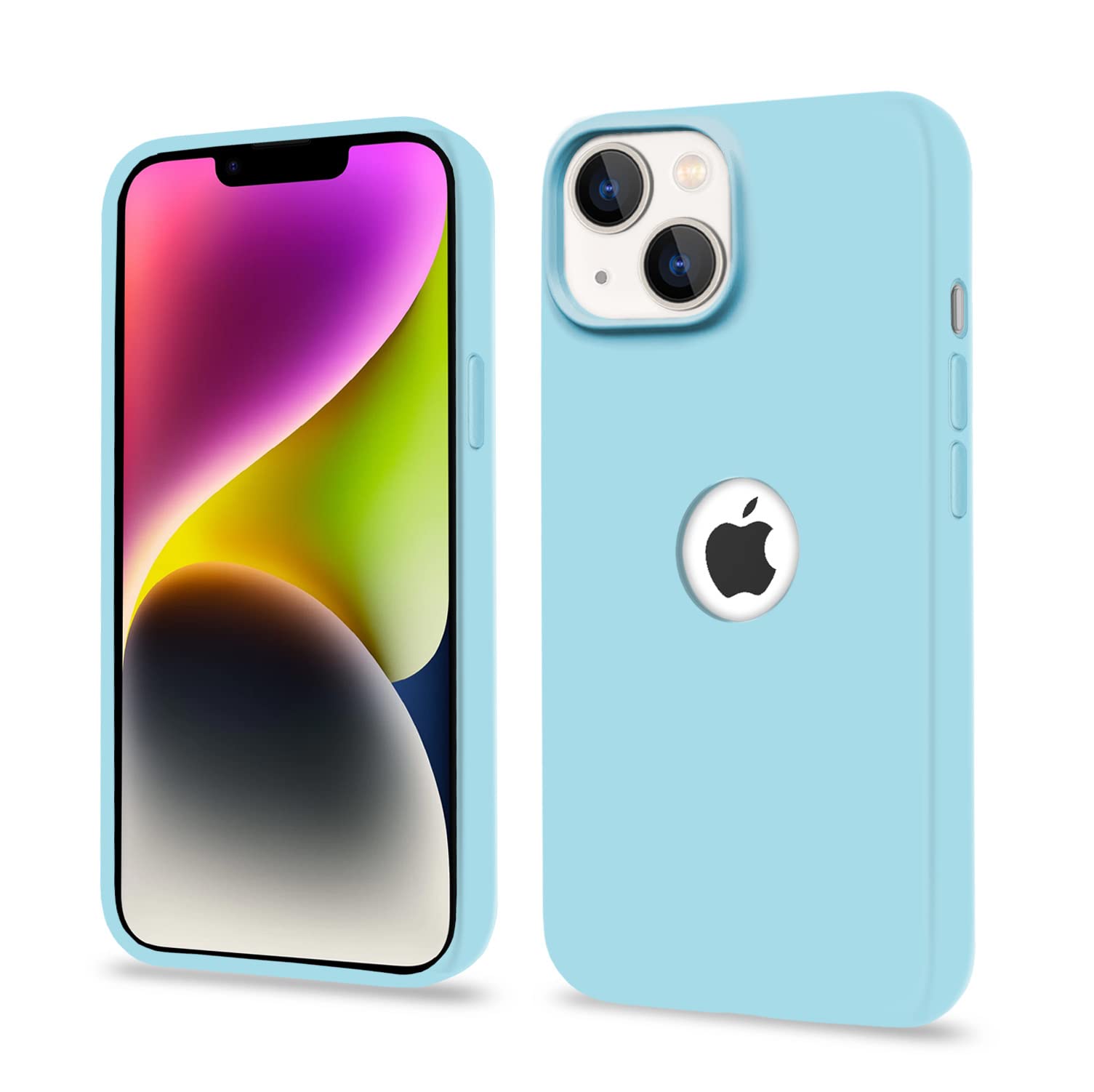 iPhone 14 Soft Silicone back cover in sea blue by Pikkme