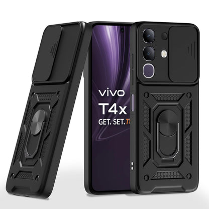 Pikkme Vivo T4x 5G D10 Tough Armor Back Cover - Black