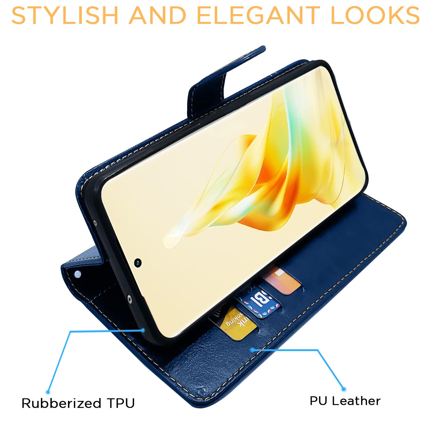 Pikkme Oppo Reno 8T 5G Magnetic blue & brown wallet flip cover – photo 5
