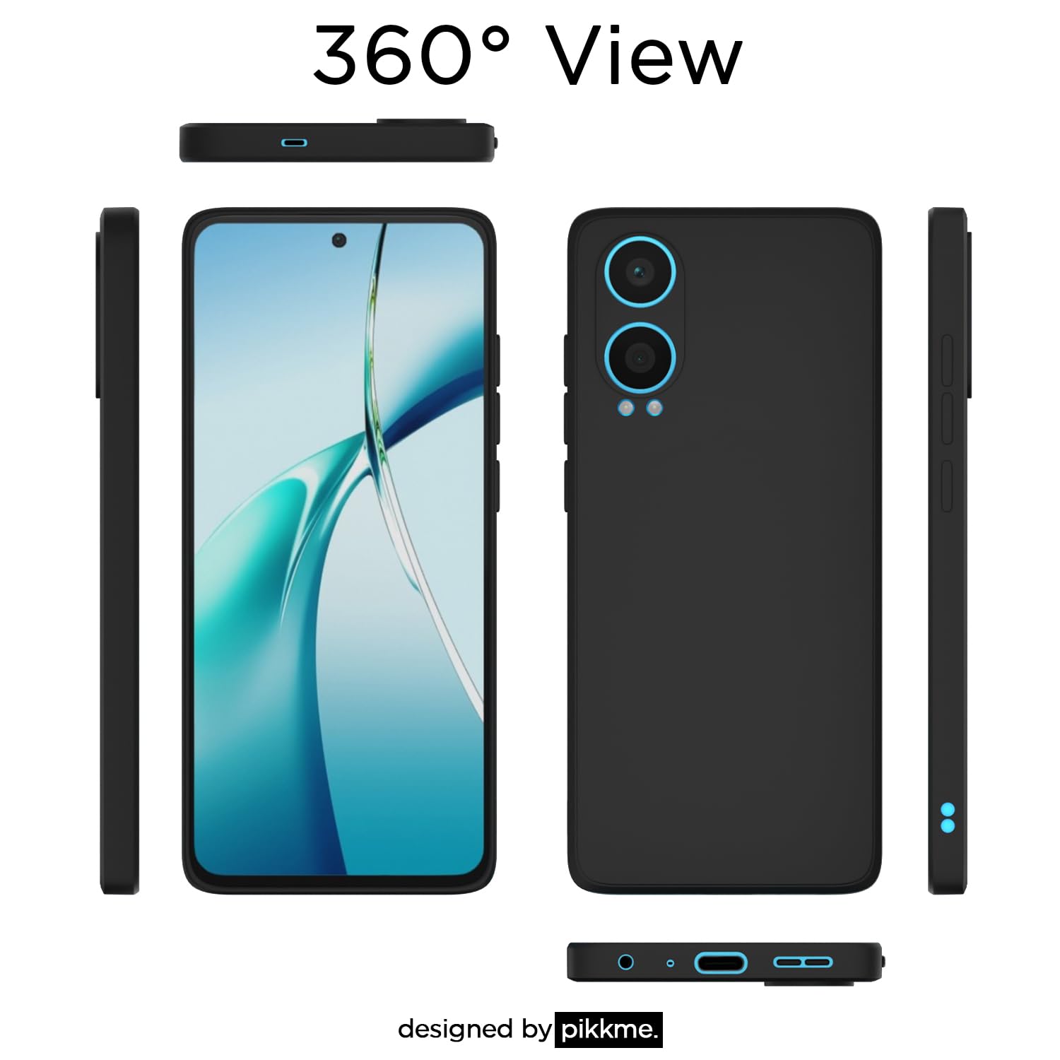 Pikkme OnePlus Nord CE4 Lite 5G Soft Matte Silicone Shockproof Case (Black)