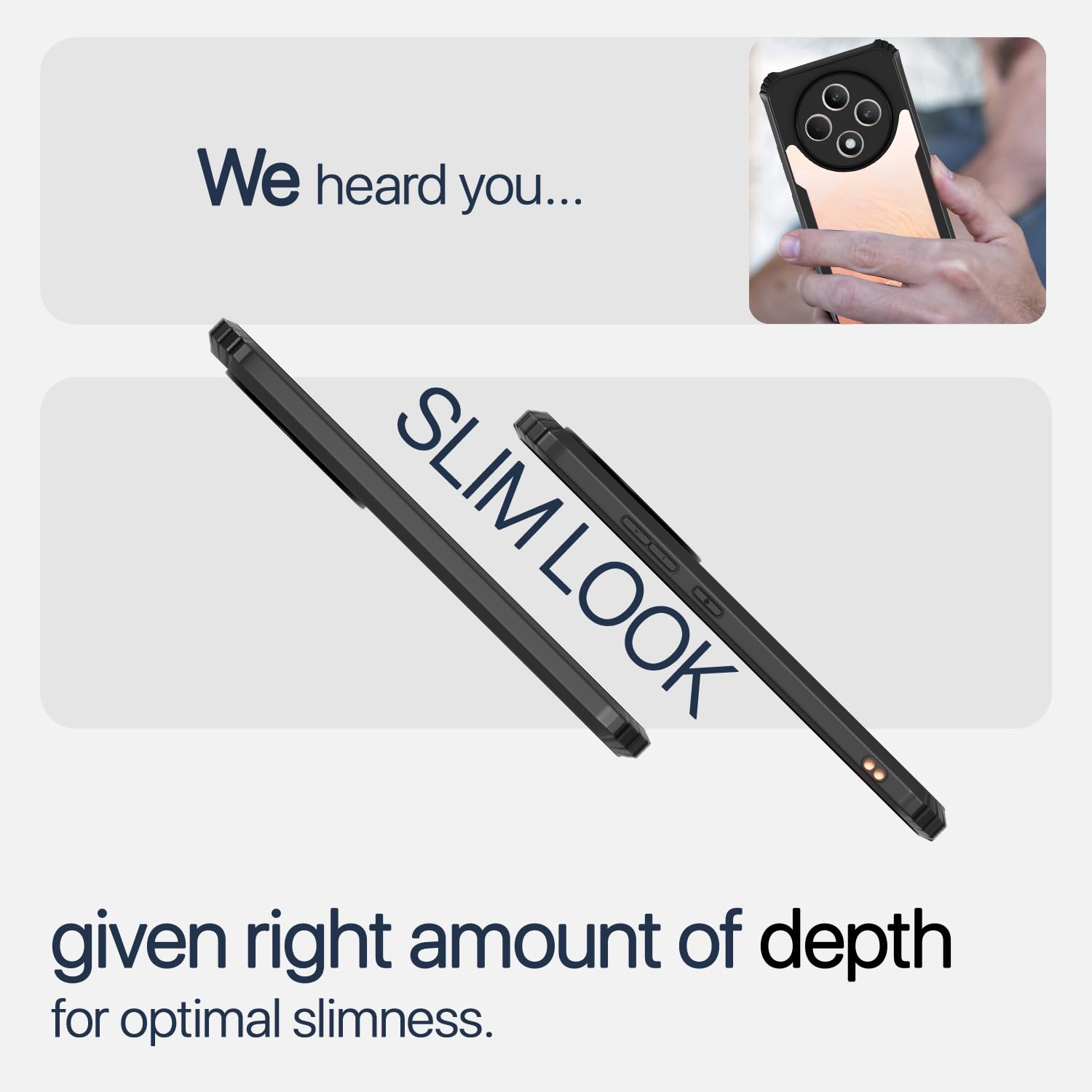 Pikkme black Clear phone cover for Oppo Reno 13 Pro 5G