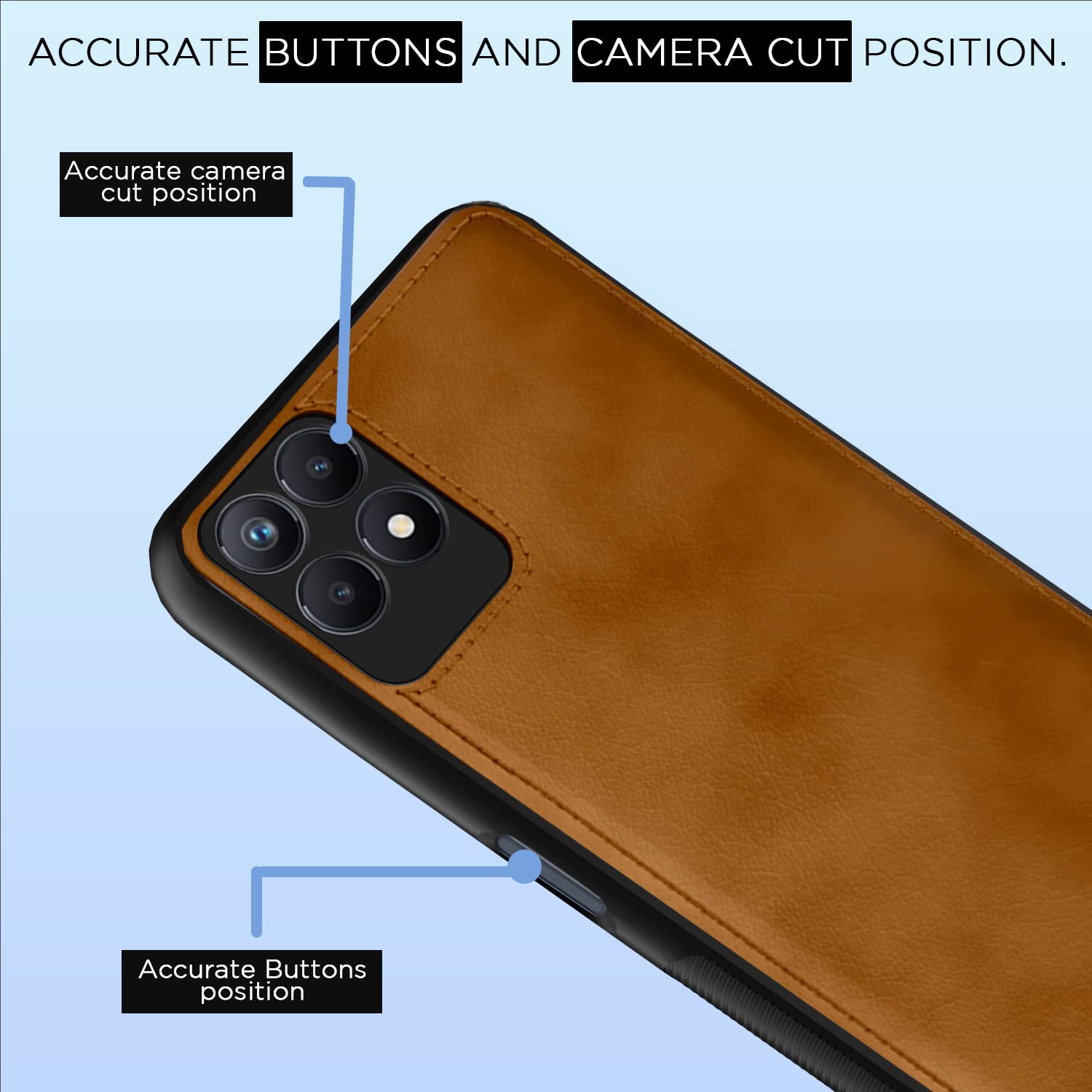 Brown Leather mobile back cover for Realme Narzo 50/8i 4G – Pikkme – photo 6